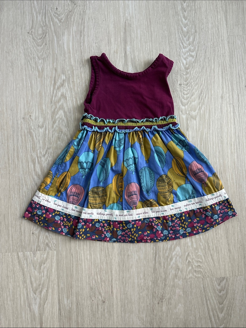 Matilda Jane Paint By Numbers Hot Air Balloon Dress 18M Burgundy Tank Dress